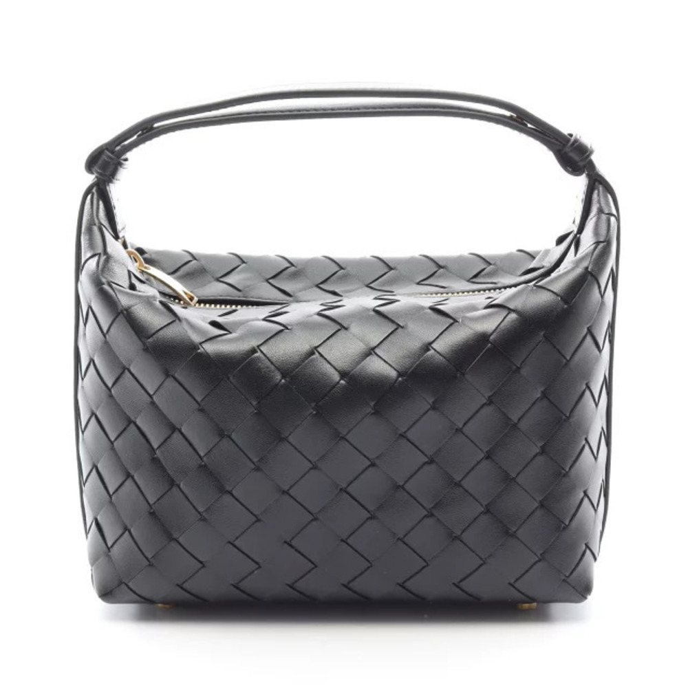 Bottega Veneta Wallace Intrecciato Handbag Leather Black